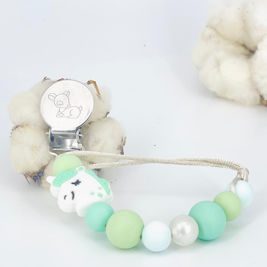 Pacifier Clip - Mint Unicorn